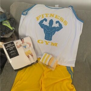 Retro 80s Aerobics men Costume vintage gym costume